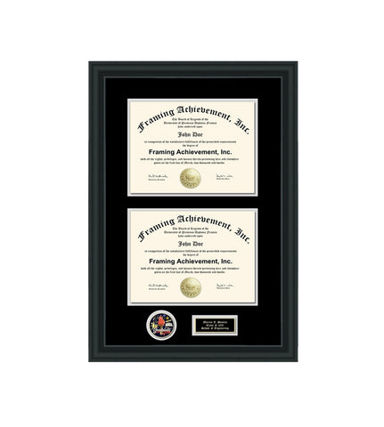 Double Certificate Frames Dual University Diploma Plaque Award Document Graduate Gift Medal School Display Medallion Holder Graduation Case College