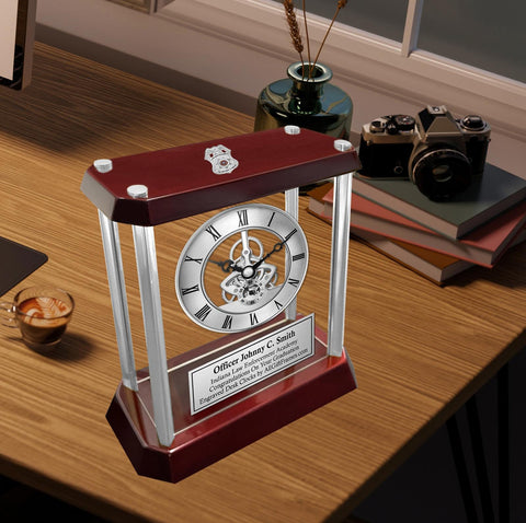 Law Enforcement Gift Engrave Clock Police Academy Graduate Policeman Retirement