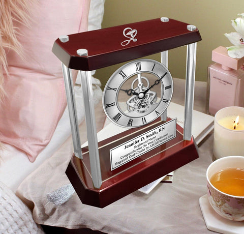 Engrave Clock Doctor Registered Nurse Service Award BSN RN Retirement Graduate