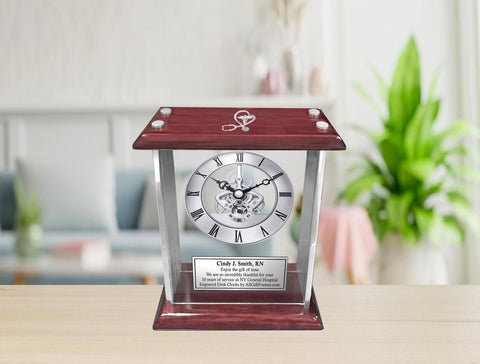 Doctor Physician Years Service Award Nurse Retirement Gift Engraved Clock Grad
