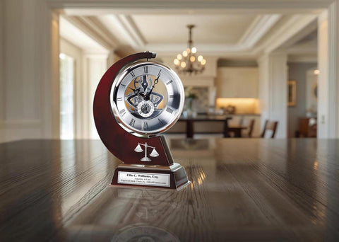 Law scale lawyer gift attorney at law congratulation retirement engraved clock