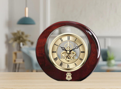 Police officer gear desk clock law enforcement promotion birthday retirement