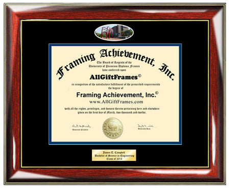 Long Island University Diploma Frame Graduation LIU Brooklyn Degree Double Mat Campus Fisheye Picture Gift