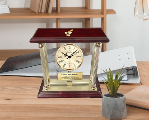 Pharmacy Graduation Gift Retirement Pharmacist Clock Congratulation PharmD Etch