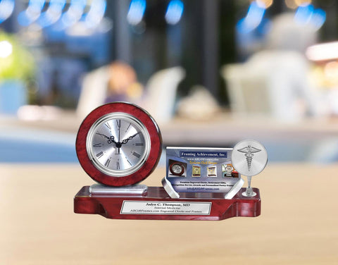 Medical school graduation gift nurse clock business card holder physician doctor