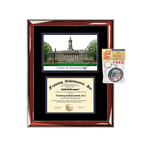 PSU diploma frames Penn State University lithograph frame certificate framing campus graduation gift Pennsylvania State University degree