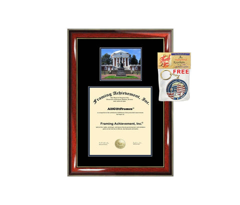 University of Virginia diploma frame campus photo UVA certificate framing graduation document plaque degree gift graduate case bachelor grad
