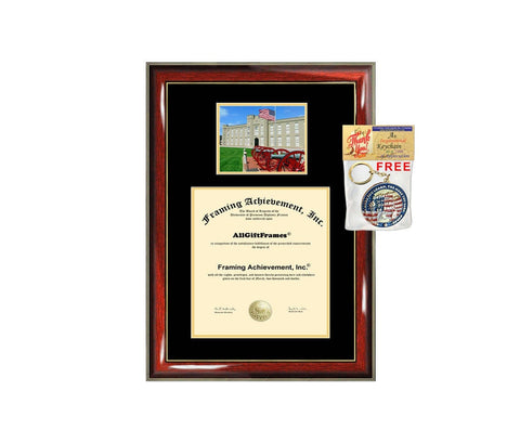 Virginia Military Institute diploma frame campus image VMI certificate degree frames framing gift graduation plaque college grad