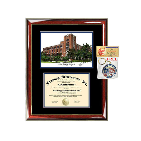 DePaul University diploma frames lithograph campus sketch DePaul frame certificate framing graduation degree gift college document holder