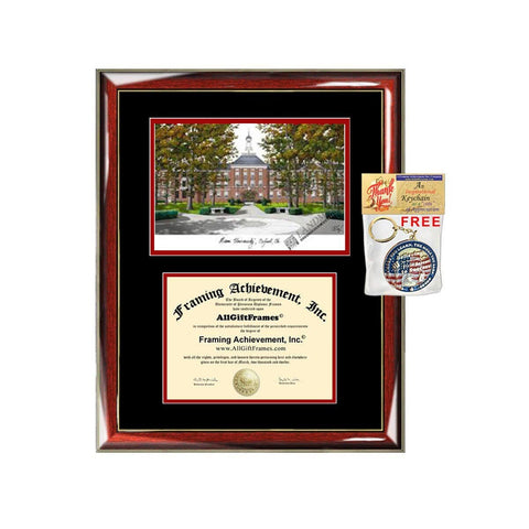 Miami University Ohio diploma frames lithograph Miami frame campus image sketch certificate case holder framing graduation degree graduate