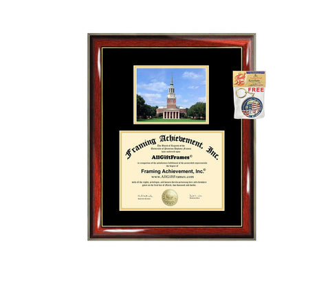 Wake Forest University diploma frame WFU graduation college degree plaque graduate campus photo certificate framing WFU document