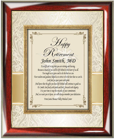 Personalized Retirement Plaque Frame