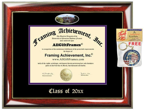 AllGiftFrames Custom Diploma Frame Linfield College Embossed College Best Graduation Degree Frame Double Mat Campus Fisheye Picture Frame Cheap Degree Linfield Graduate Gift