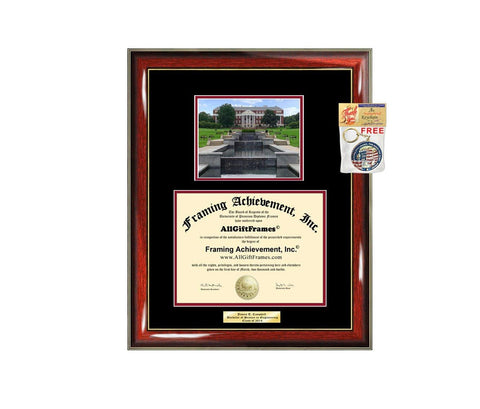 Diploma Frame University of Maryland College Park Graduation Gift Idea UMD Engraved Picture Frames Engraving Degree Bachelor Masters MBA PHD Doctorate School