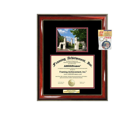 Diploma Frame Indiana University IU Bloomington Graduation Gift Idea Engraved Picture Frames Engraving Degree Large Graduate Bachelor Masters MBA PHD Doctorate