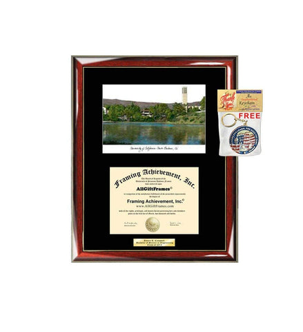 University of California Santa Barbara Diploma Frame Lithograph UCSB Graduation Degree Framing College Plaque Certificate Graduate Gift Black Matted Frames
