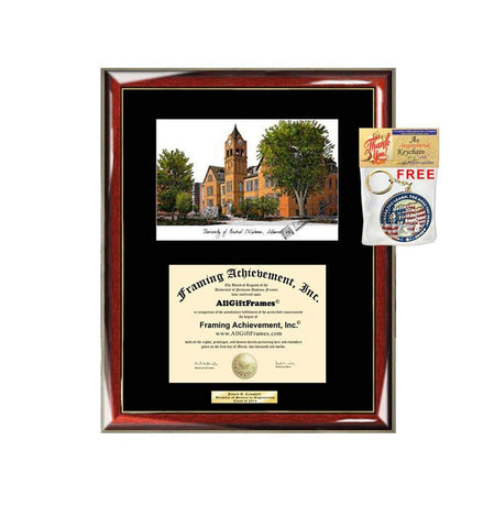 University of Central Oklahoma Diploma Frame Lithograph UCO Diploma Case Holder Framing Degree Graduation Graduate Gift Black Matted University Frames