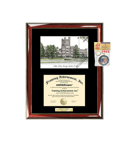 AllGiftFrames Eastern Illinois University EIU Diploma Frame Lithograph Degree Graduation Framing Black Matted Engraved Custom University Graduate Gift Holder Case