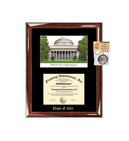 Massachusetts Institute of Technology MIT Graduation Custom Frame Emboss Lithograph Diploma Degree Framing Embossed Bachelor MBA Master PHD Certificate Framing