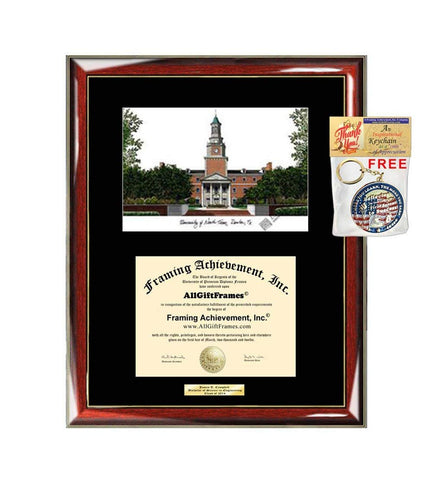 University of North Texas Diploma Frame Lithograph UNT Graduation Degree Framing Graduate Gift Certificate University Diploma Frames