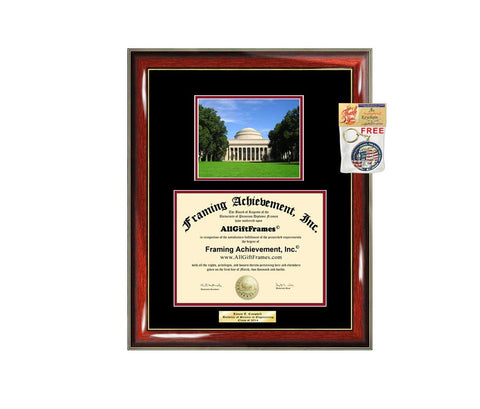 Diploma Frame Massachusetts Institute of Technology MIT Graduation Gift Idea Engraved Picture Frames Engraving Degree Large Graduate Bachelor Masters MBA PHD Doctorate School