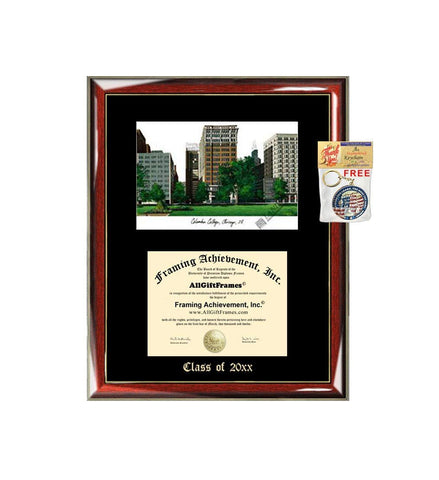 Columbia College Chicago Graduation Custom Frame Emboss Lithograph Diploma Degree Framing Embossed Bachelor MBA Master PHD Certificate Framing
