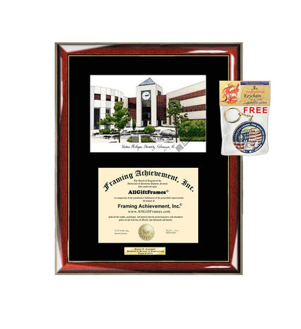 Western Michigan University Diploma Frame WMU Lithograph Degree Framing College Certificate Holder Graduation Gifts Diploma Plaque