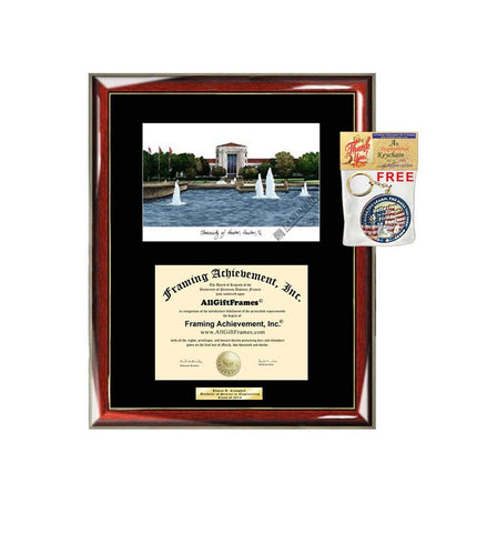 University of Houston Diploma Frame Lithograph Graduation Degree Framing Certificate UH Diploma Holder Case Black Matted University Frames