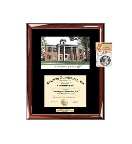 Sam Houston State University Diploma Frame Lithograph SHSU Graduation Degree Framing Certificate Plaque Gift Black Matted University Diploma Frame
