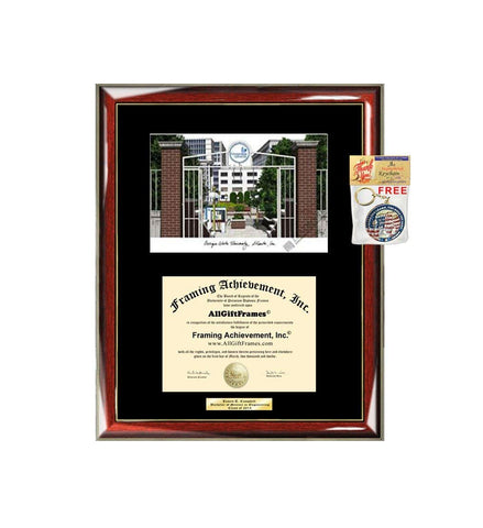AllGiftFrames Georgia State University GSU Diploma Frame Lithograph Degree Graduation Framing Black Matted Engraved Custom University Graduate Gift Holder Case