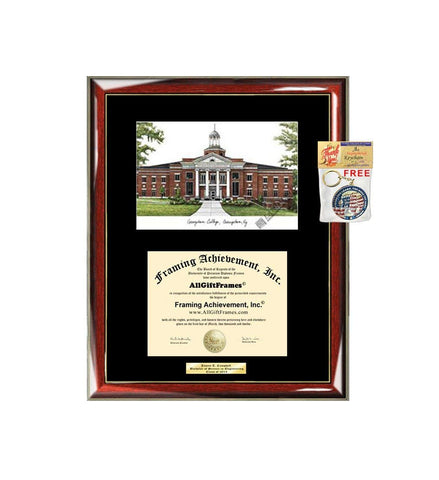 AllGiftFrames Georgetown College Diploma Frame Lithograph Degree Graduation Framing Black Matted Engraved Custom University Graduate Gift Holder Case