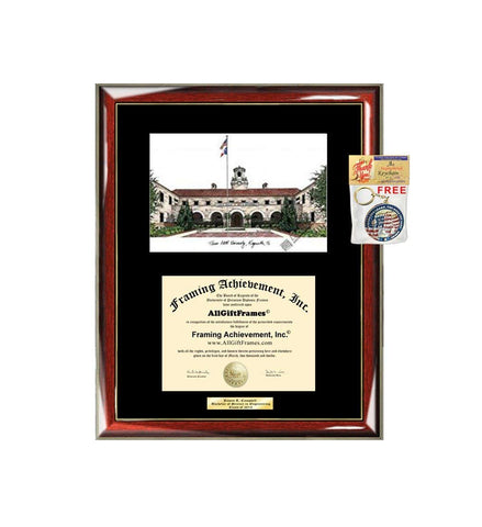 Texas A&M University Kingsville Diploma Frame Lithograph TAMUK Graduation Gift Graduate Plaque Certificate Black Matted University Frames