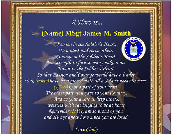 Air Force Picture Frame USAF Photo Frame Plaque Personalized Military Gift