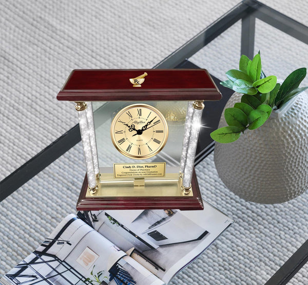 Pharmacy school graduation gift retire pharmacist personalized desk clock pharmD