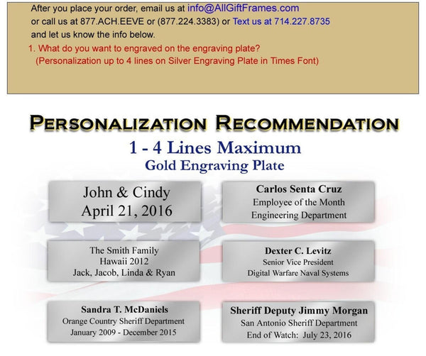 Engraved Photo Frame Etched Picture Frames 8x10 Wall Portrait Executive Employee of Month Year Military Graduation Plaque Gift Retirement