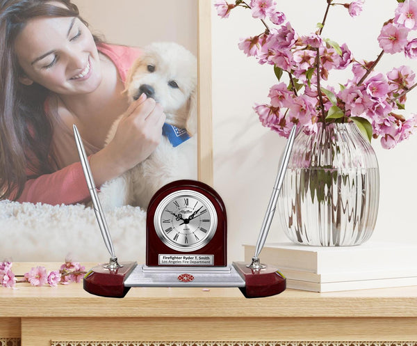 Engrave clock EMT firefighter congratulation retirement graduation award fireman