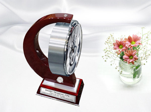 CPA gear engraved desk clock Certified Public Accountant gift congratulation