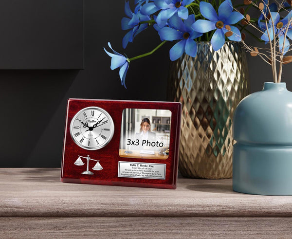 Attorney at law engrave desk picture frame clock legal graduation gift attorney