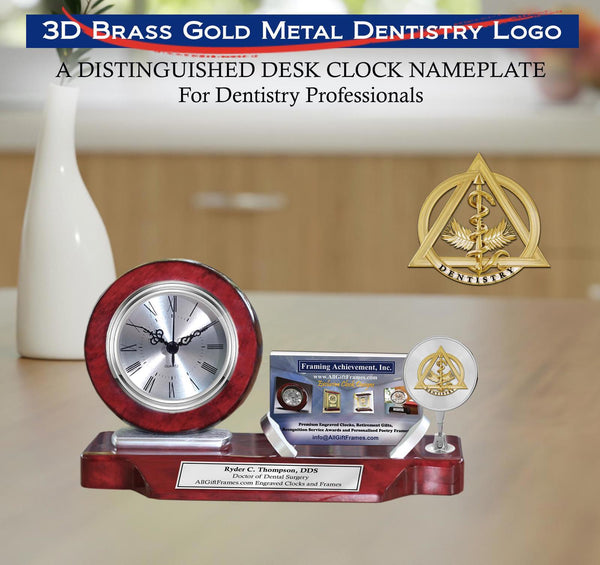 Business card holder clock dentistry gift congratulation dentist dental DDS DMD