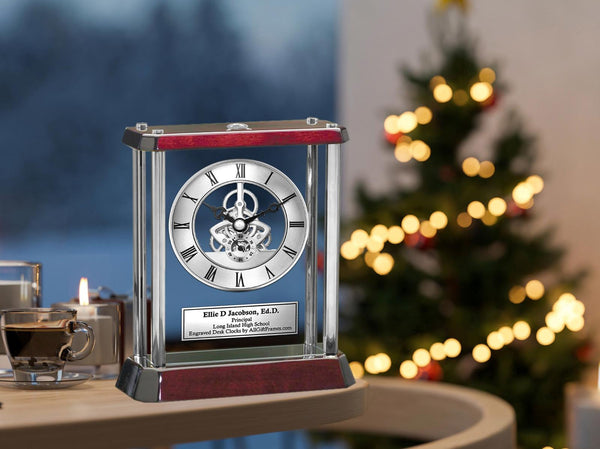 Engrave Gear Clock Service Award Teacher Retirement Educator Graduation Gift