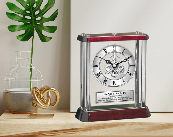 Physical Therapy Engraved Clock Service Award Etch Therapist Congratulation DPT