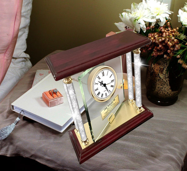 Diamond Desk Clock Executive Boss Retirement Service Award Employee Coworker