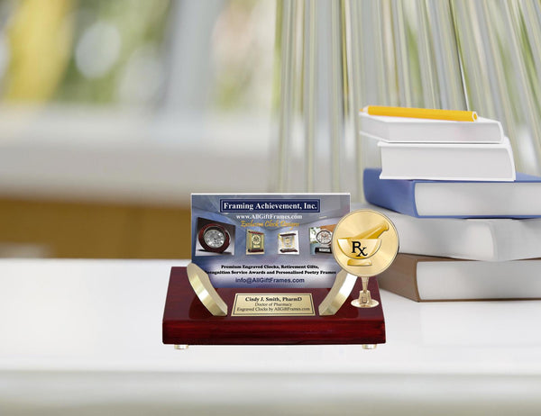 Doctor Pharmacy graduation gift engrave business card pharmacist name plaque