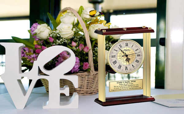 Doctor of veterinary medicine gift engraved desk clock veterinarian graduate DVM