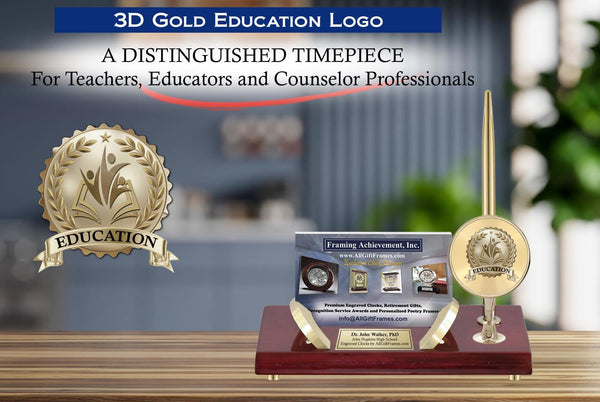 Teacher educator engrave desk pen congratulation education gift card holder