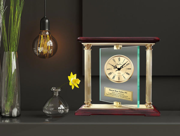 Chiropractic School Graduate Gift Chiropractor Award Engraved Clock Recognition