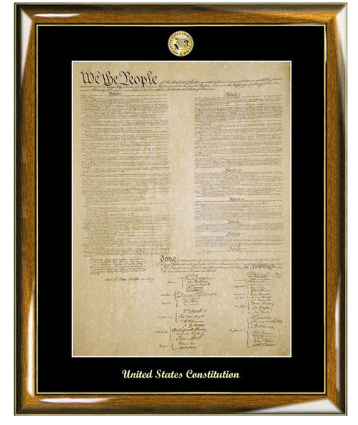 Walnut Frame Matted Lawyer Gifts United States Constitution Bill of Rights Declaration Independence Attorney Present Legal Profession