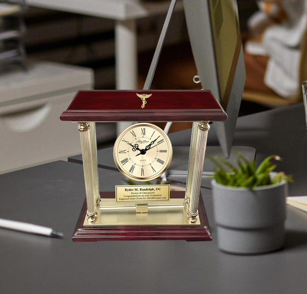 Chiropractic School Graduate Gift Chiropractor Award Engraved Clock Recognition