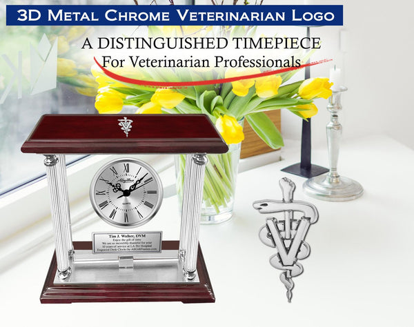 Veterinary school graduation gift veterinarian retirement DVM engrave clock boss
