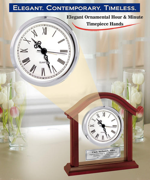 Arch Engraved Desk Clock Anniversary Wedding Retirement Employee Service Award